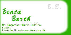 beata barth business card